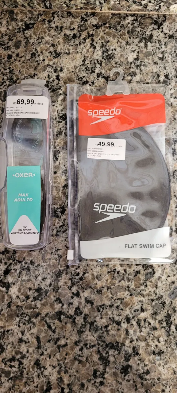 Óculos de Natação Oxer Max Adulto e Touca de Natação Speedo Flat Swim Cap