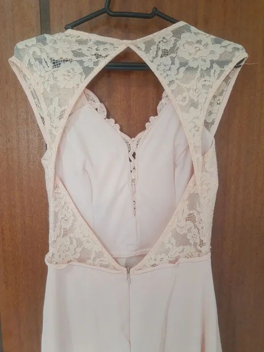 Vestido de renda rosa claro - Foto 3