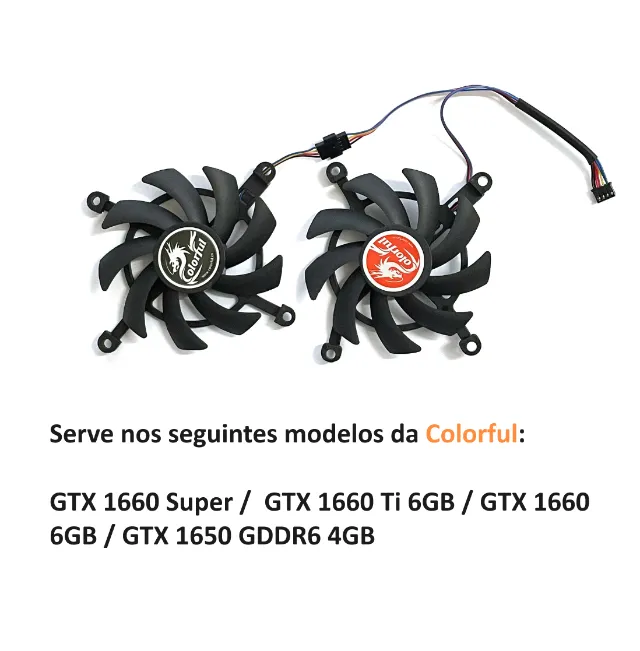 1 par fan cooler Colorful gtx 1650 gtx 1660
