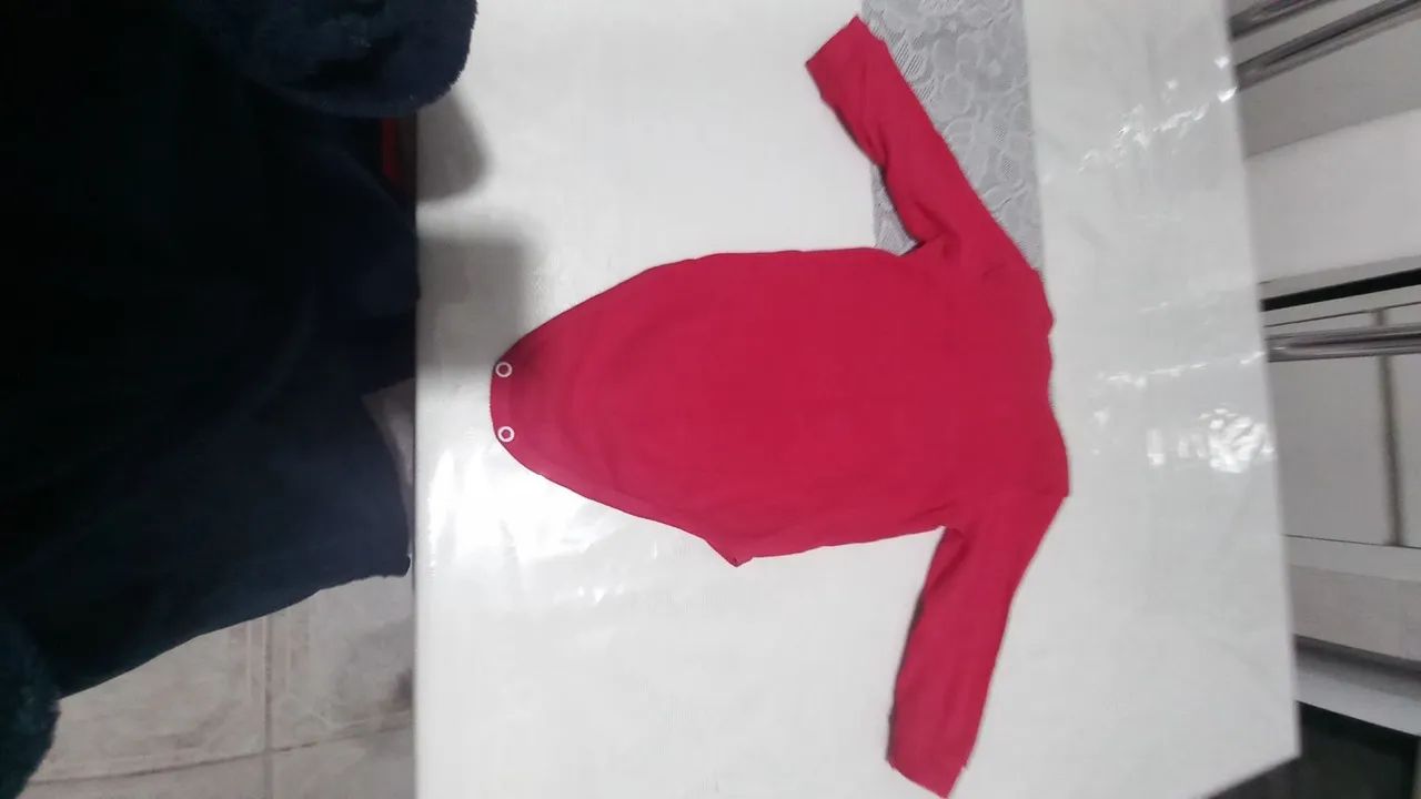 Body Manga Longa Rosa com Laço e Escrita - Foto 4