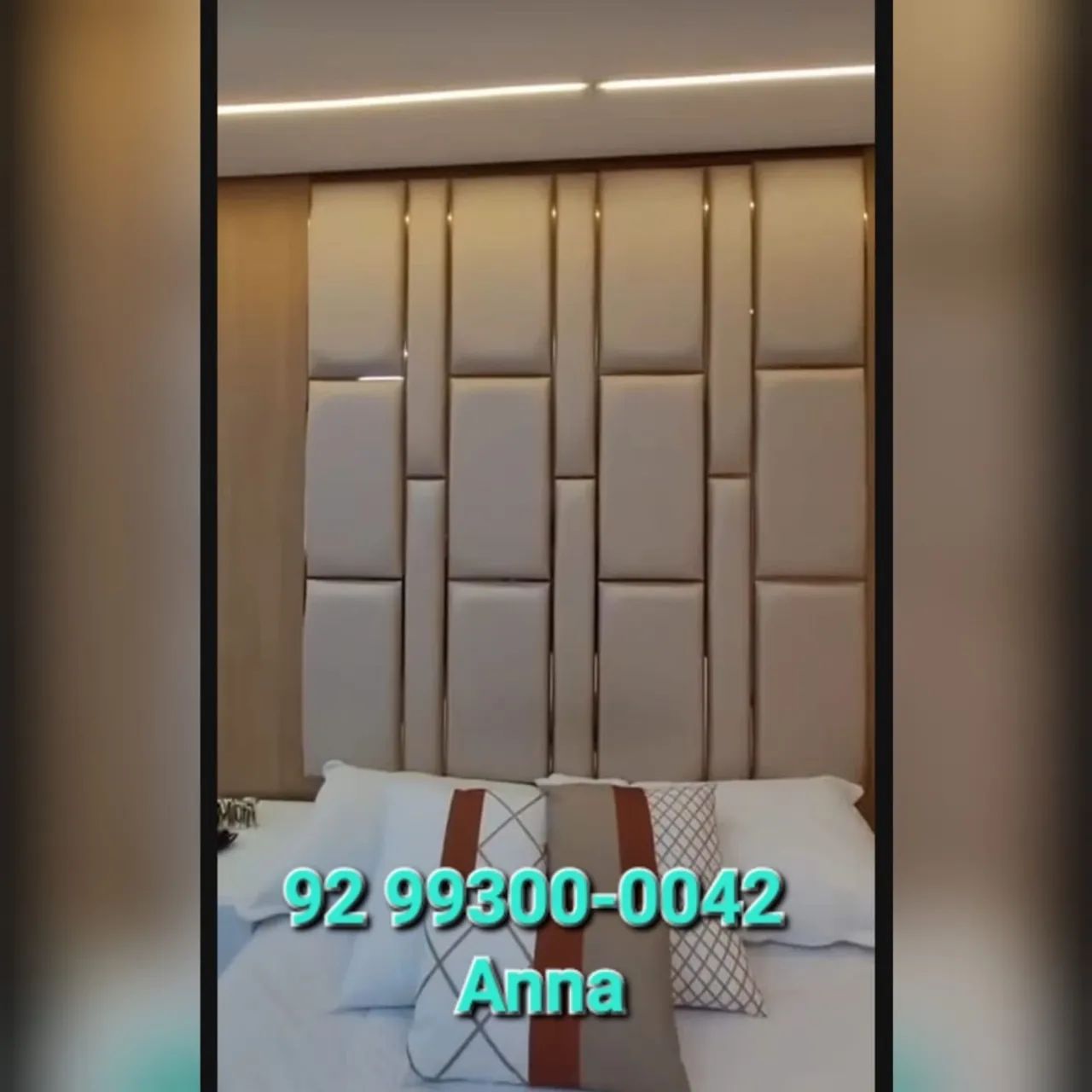 Cabeceira de Cama Estofada Elegante