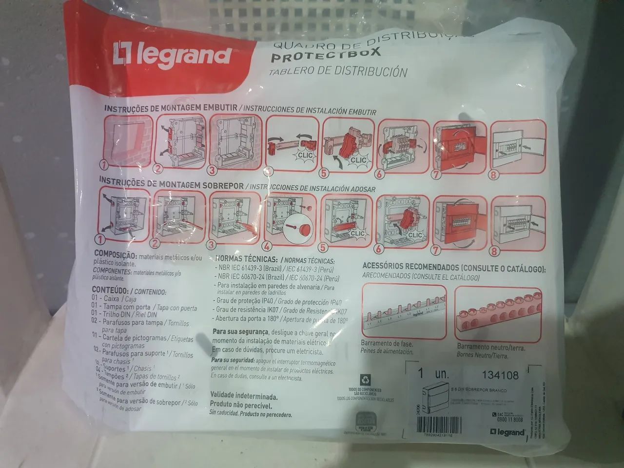 Quadro de Distribuição Protectbox Legrand 8 Módulos64985881329154121