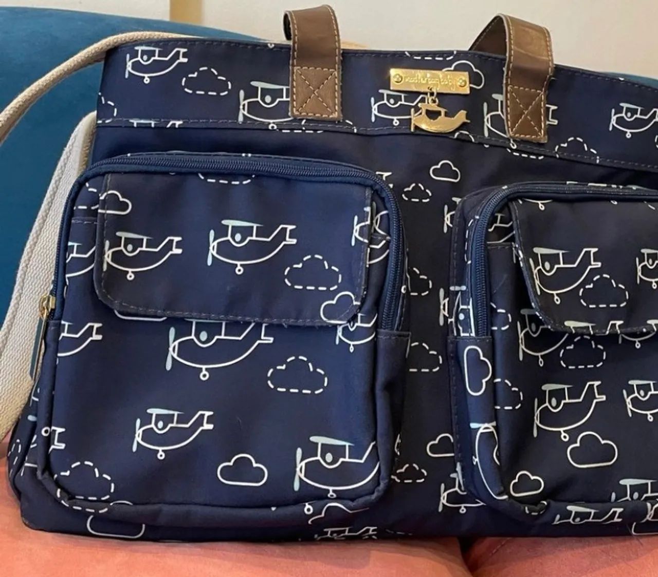 Bolsa Maternidade Azul com Aviões