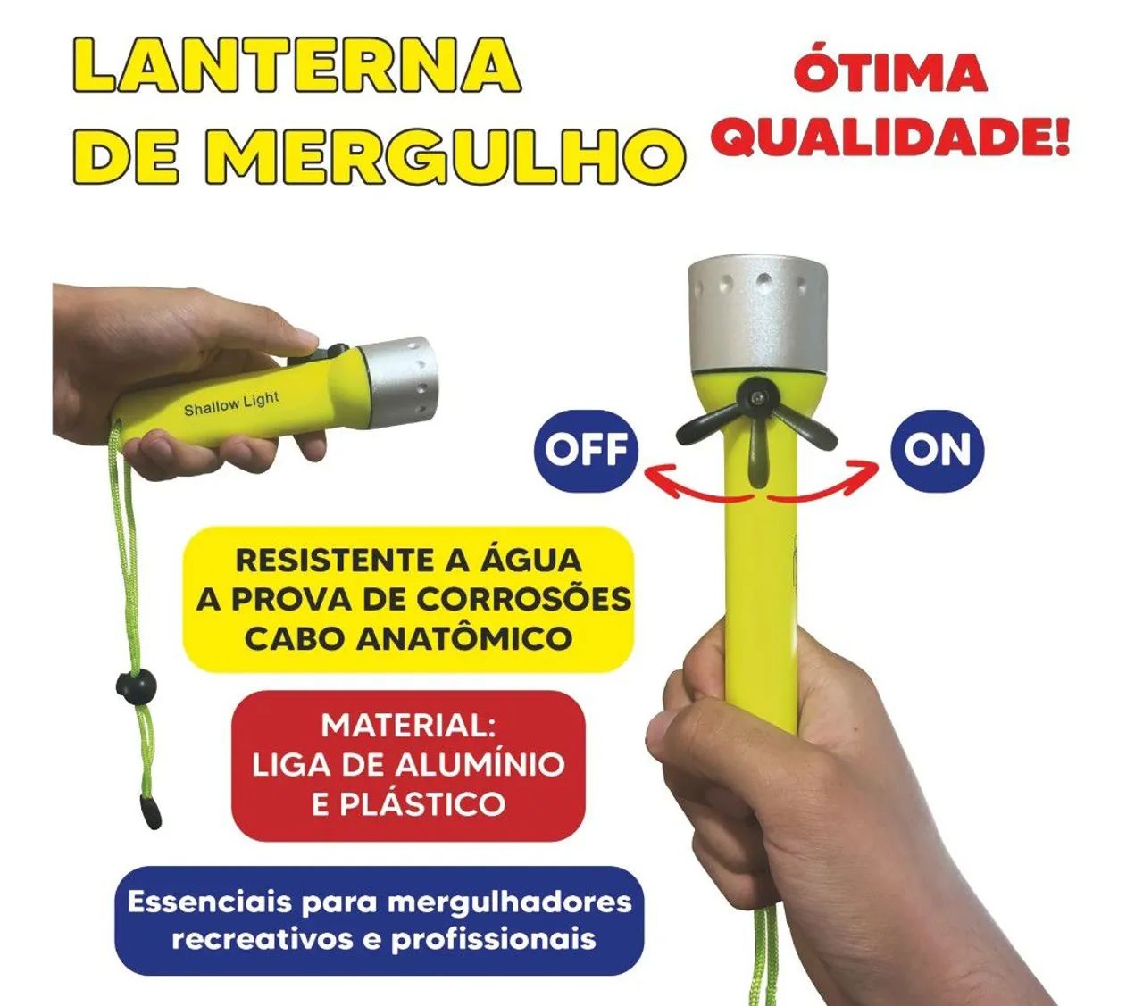 Lanterna Mergulho A Prova Dágua Led Potente Resistente - Foto 3
