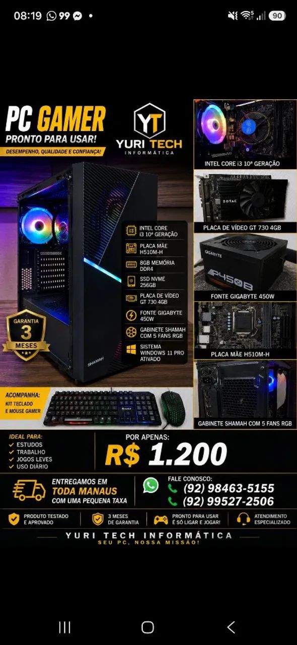 Pc gamer intermediário 