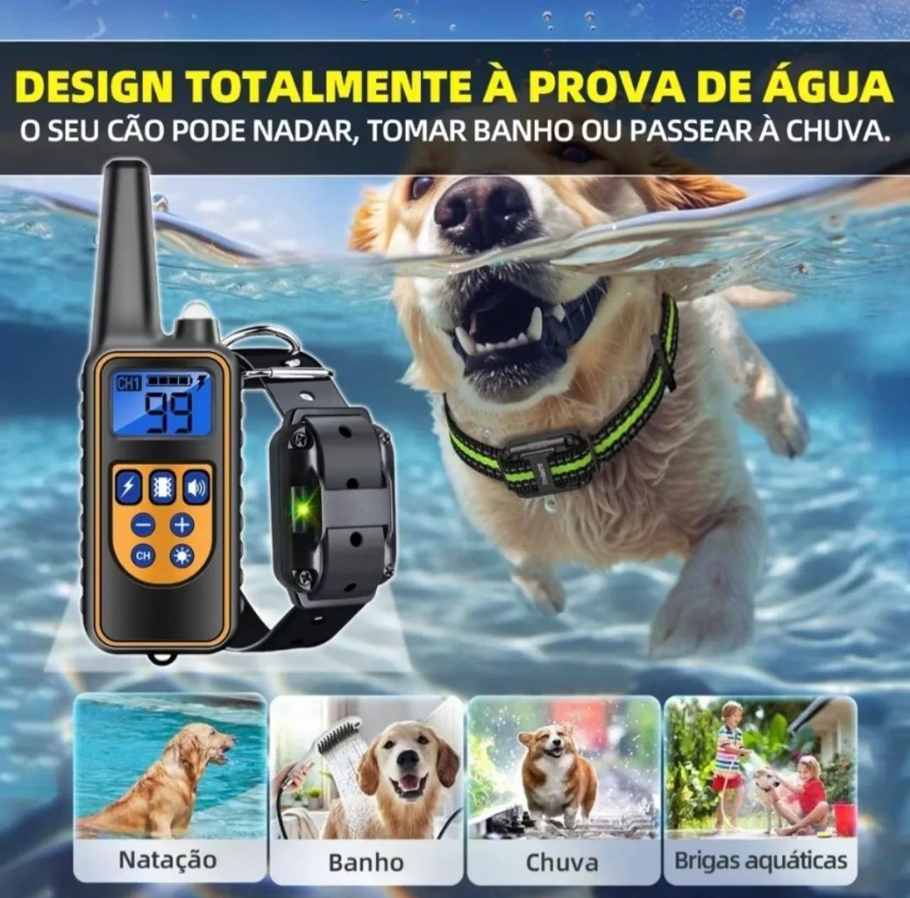 Coleira de treinamento para cães com controle remoto (usada) - Foto 2