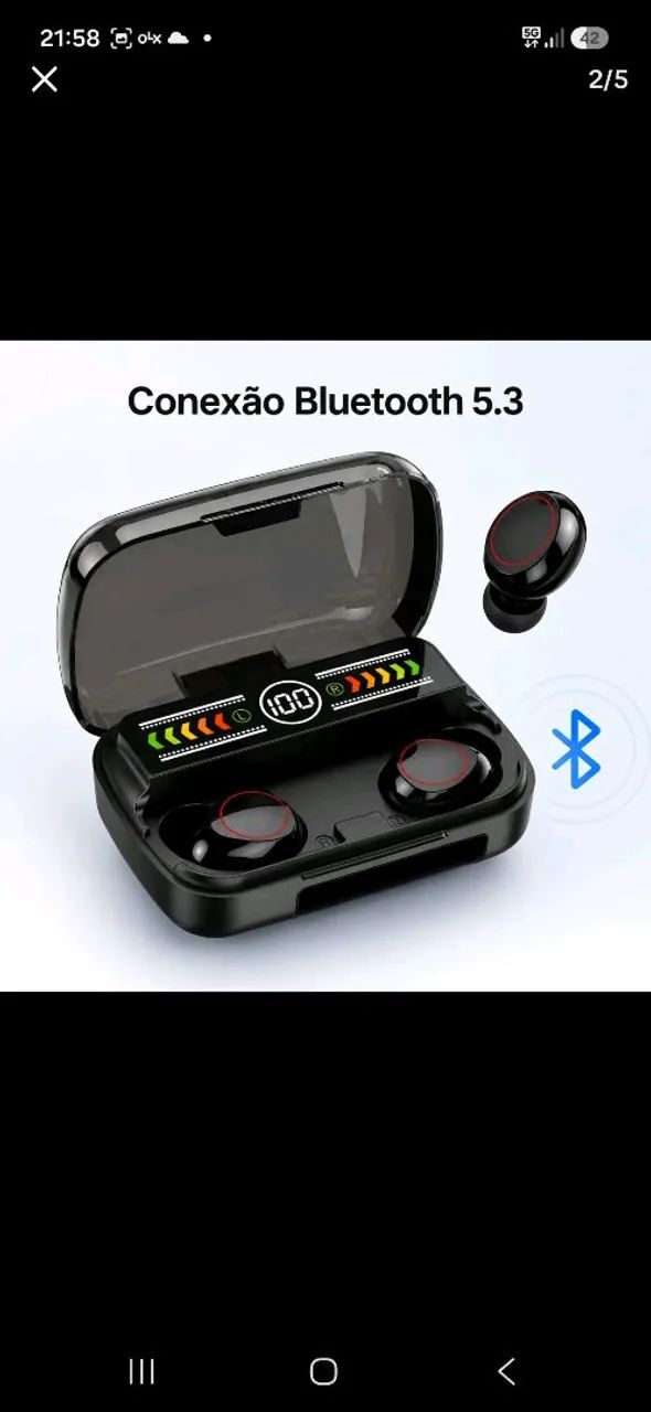Fone de ouvido Bluetooth 