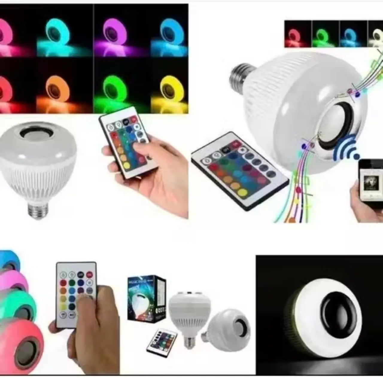 Lâmpada Bluetooth de Led caixa de som c/ controle - Foto 2