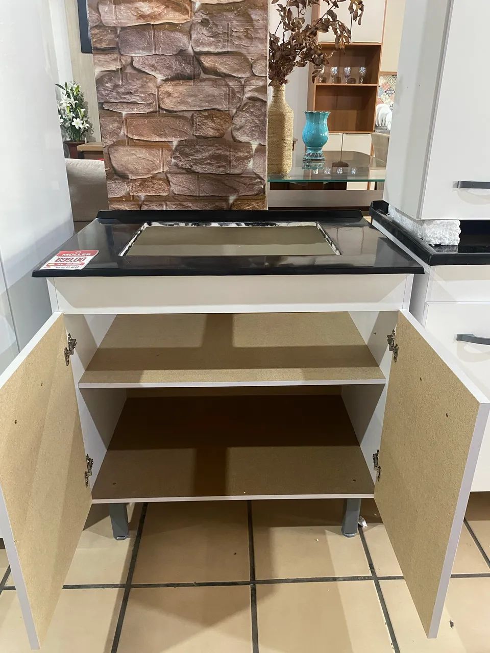 Balcão Cooktop com tampo marmorite  - Foto 2
