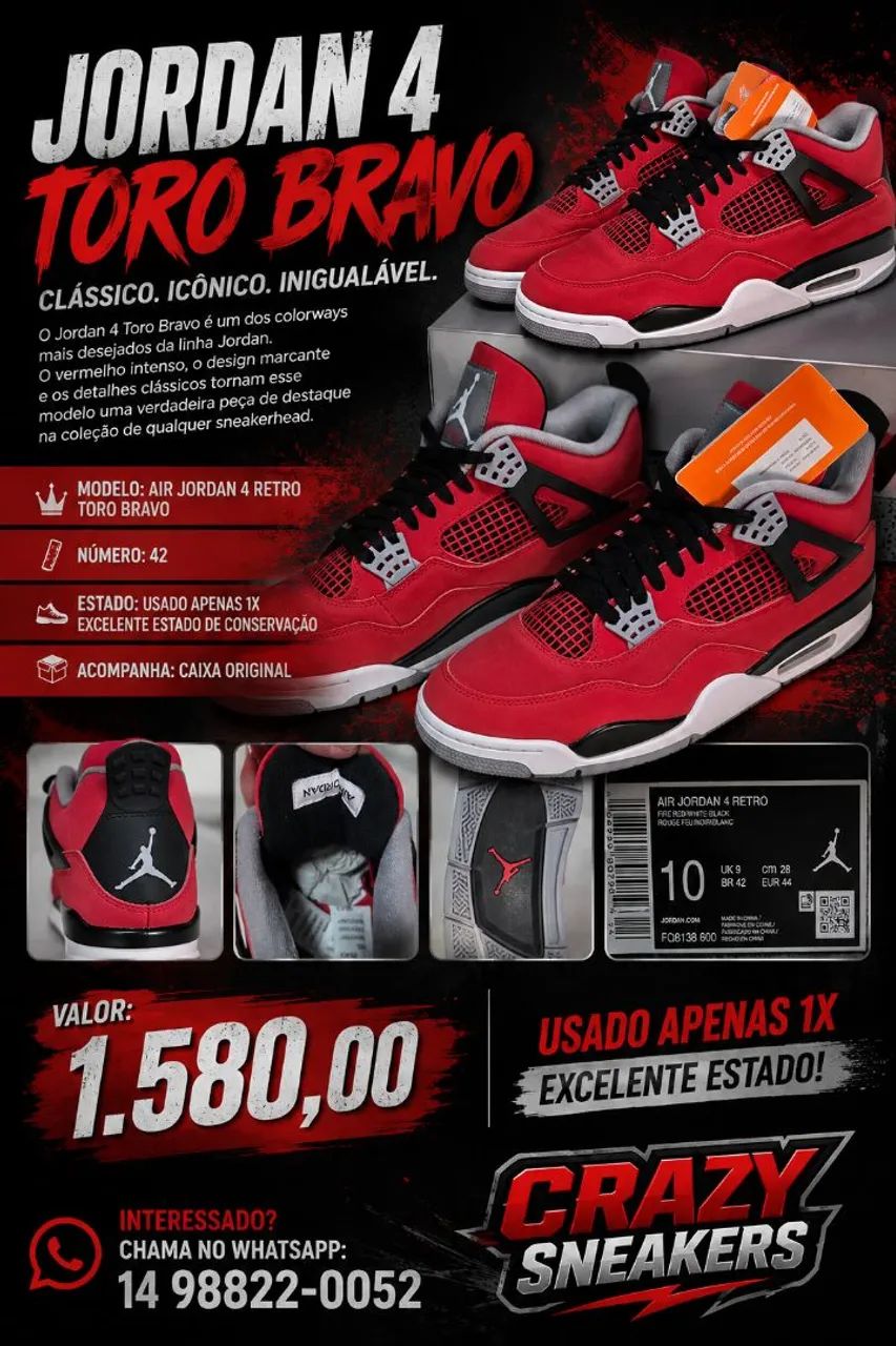 Jordan 4 toro bravo 