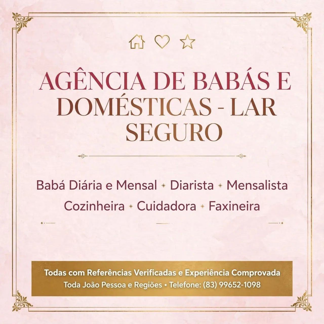 Indicamos funcionárias em nossa agência pro seu Lar... 
