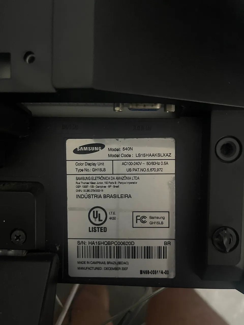 Monitor Samsung 15 Polegadas  - Foto 4