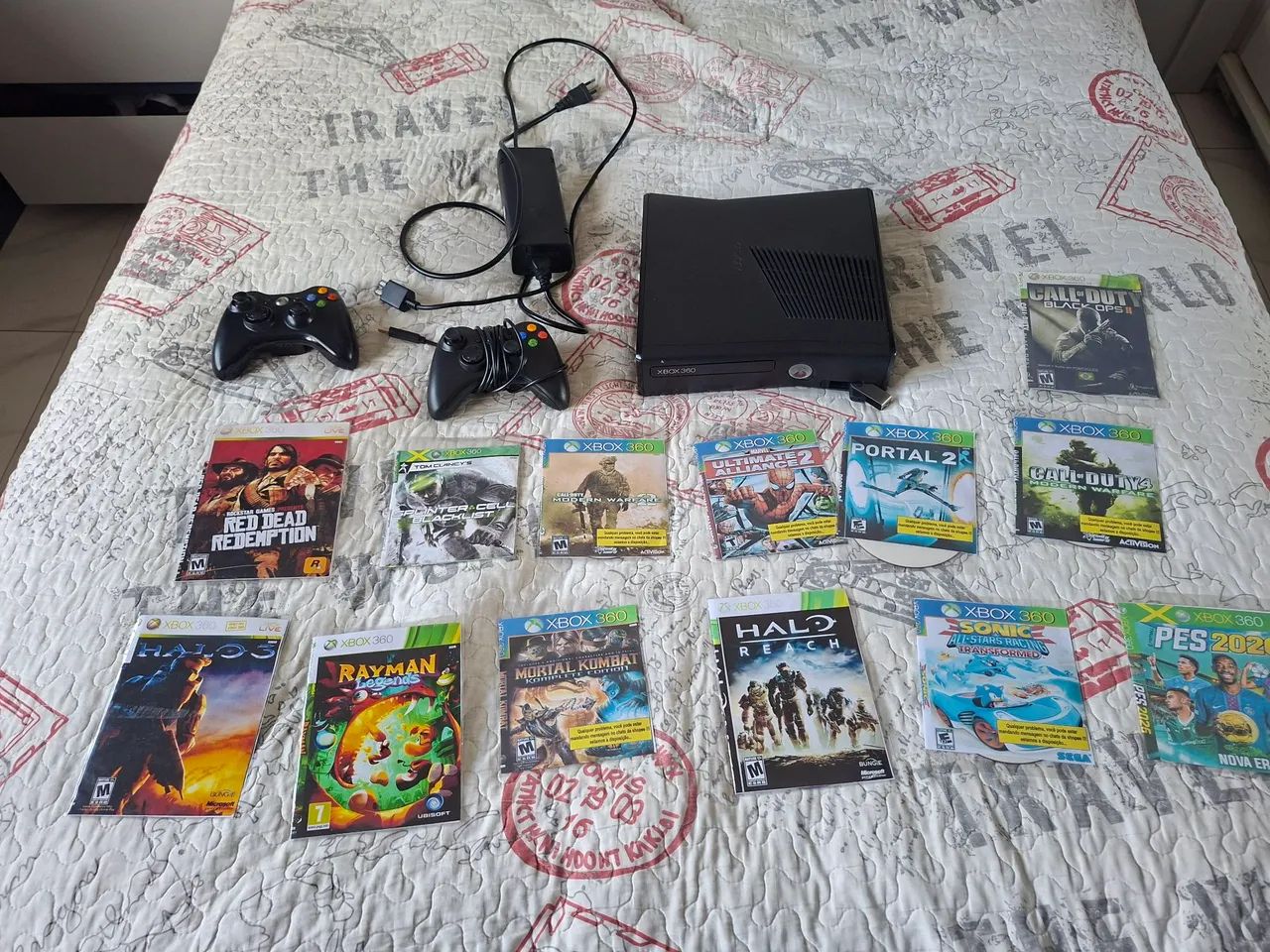 Xbox 360 Desbloqueado + 2 Controles e Jogos