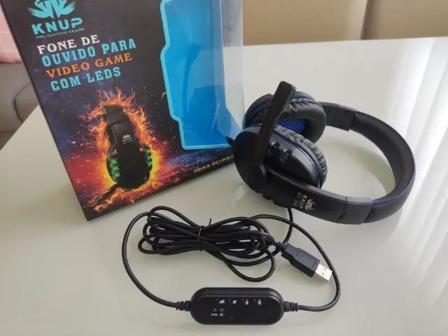 Headset Usb Gamer Knup Para Pc Ps3 Ps4 Led
