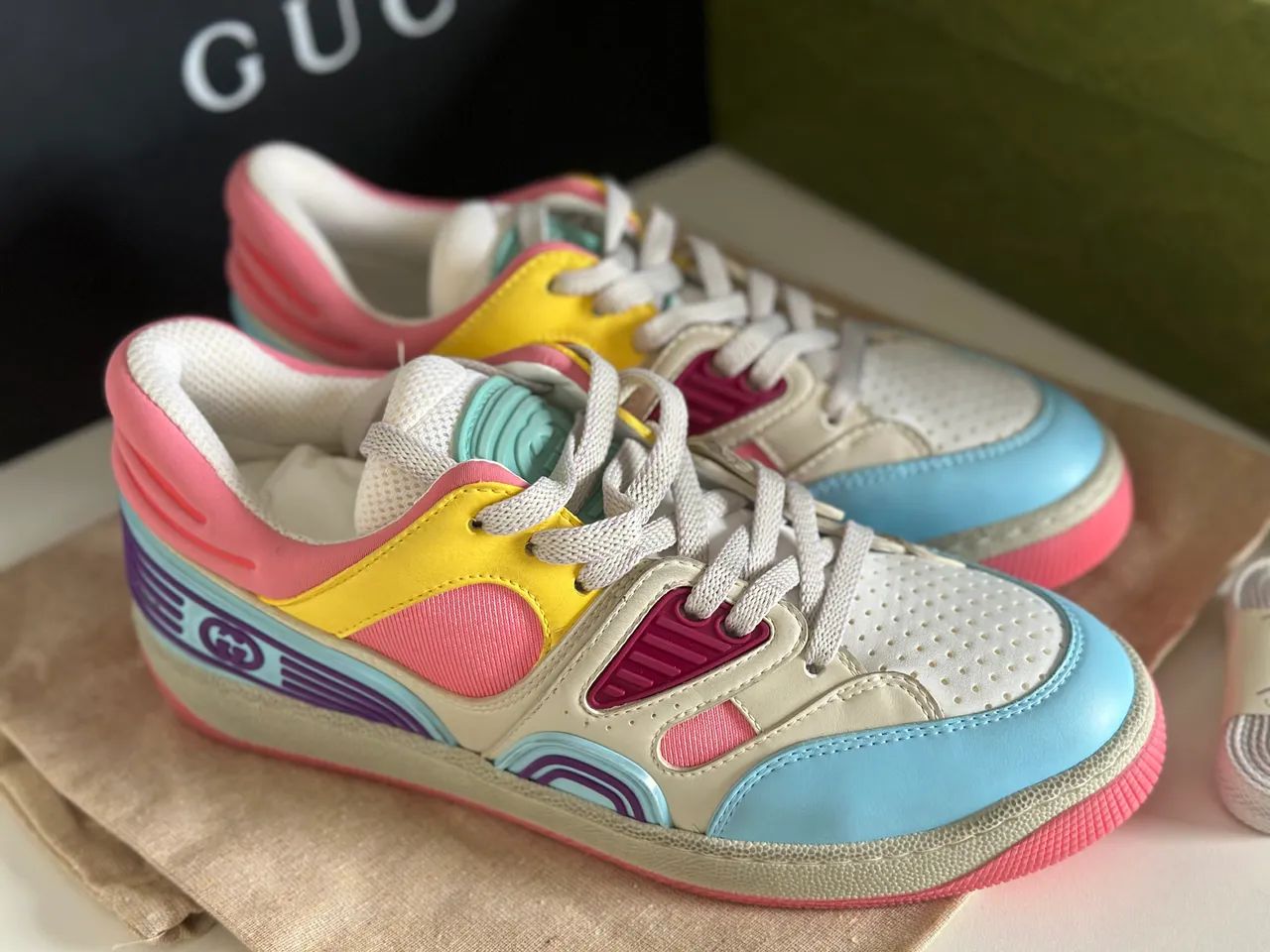 Gucci Basket Low Light Blue Demetra Pink - Foto 2