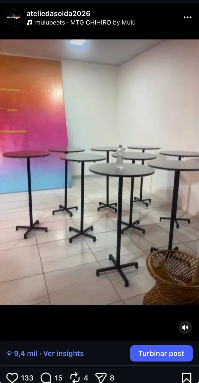 Mesa bistrô aluguel 