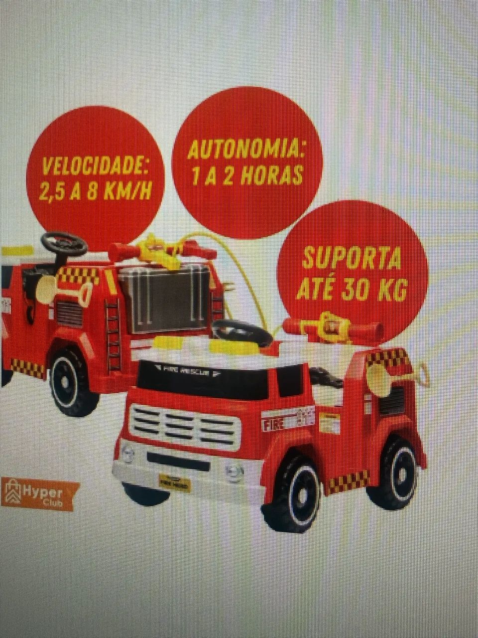 Carrinho elétrico bombeiro  - Foto 4