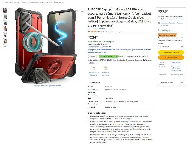CAPA S25 ULTRA - À PROVA DE QUEDA, PREMIUM - SUPCASE UBMAG XT - Foto 4