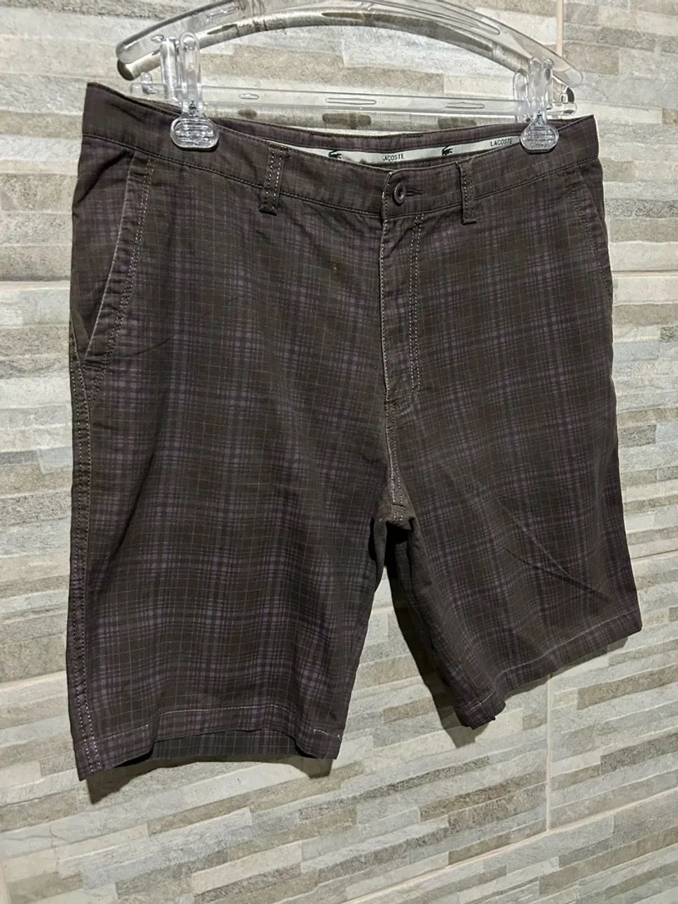 Bermuda xadrez marrom Lacoste 46 - Foto 3