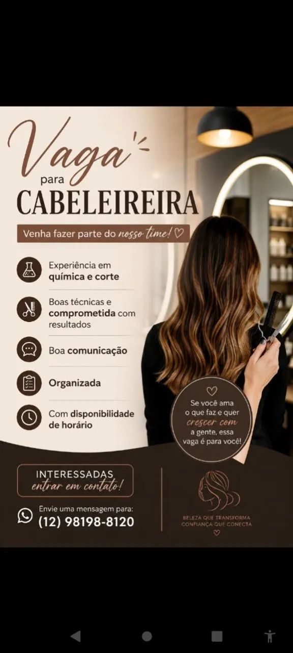 Vaga para cabeleireira 