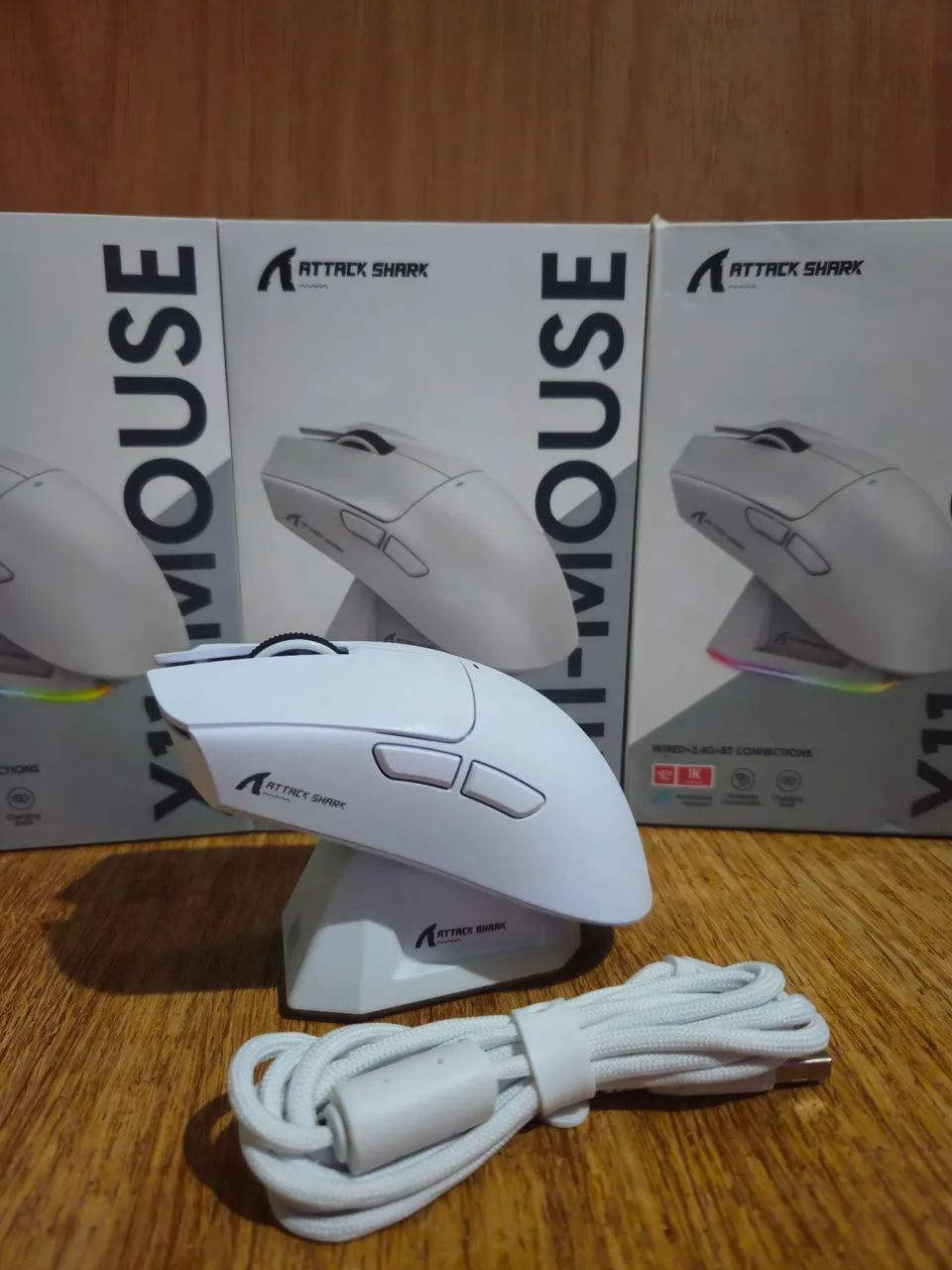 Mouse gamer shark attack x11 Branco Novo - Foto 2