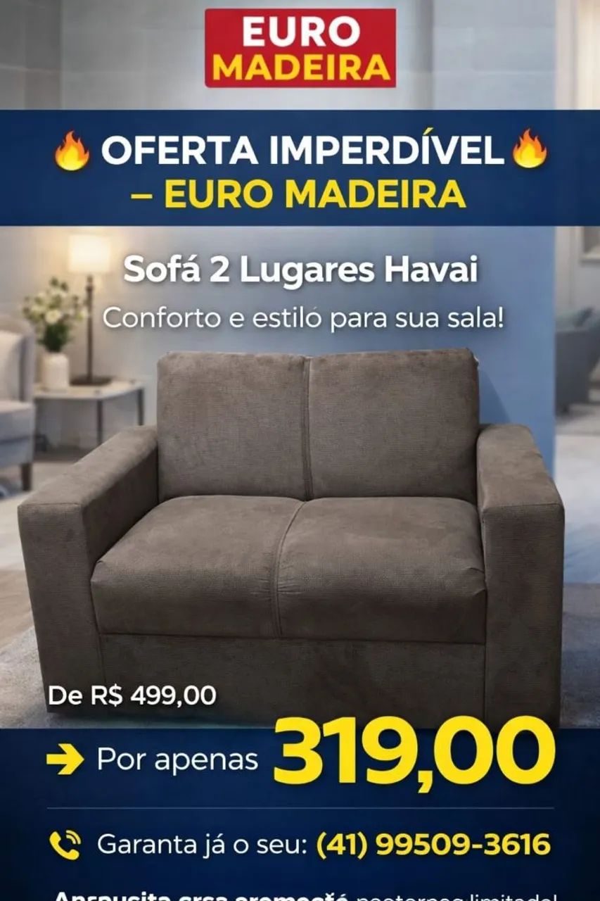 Sofá de 2 lugares Havai - Novo