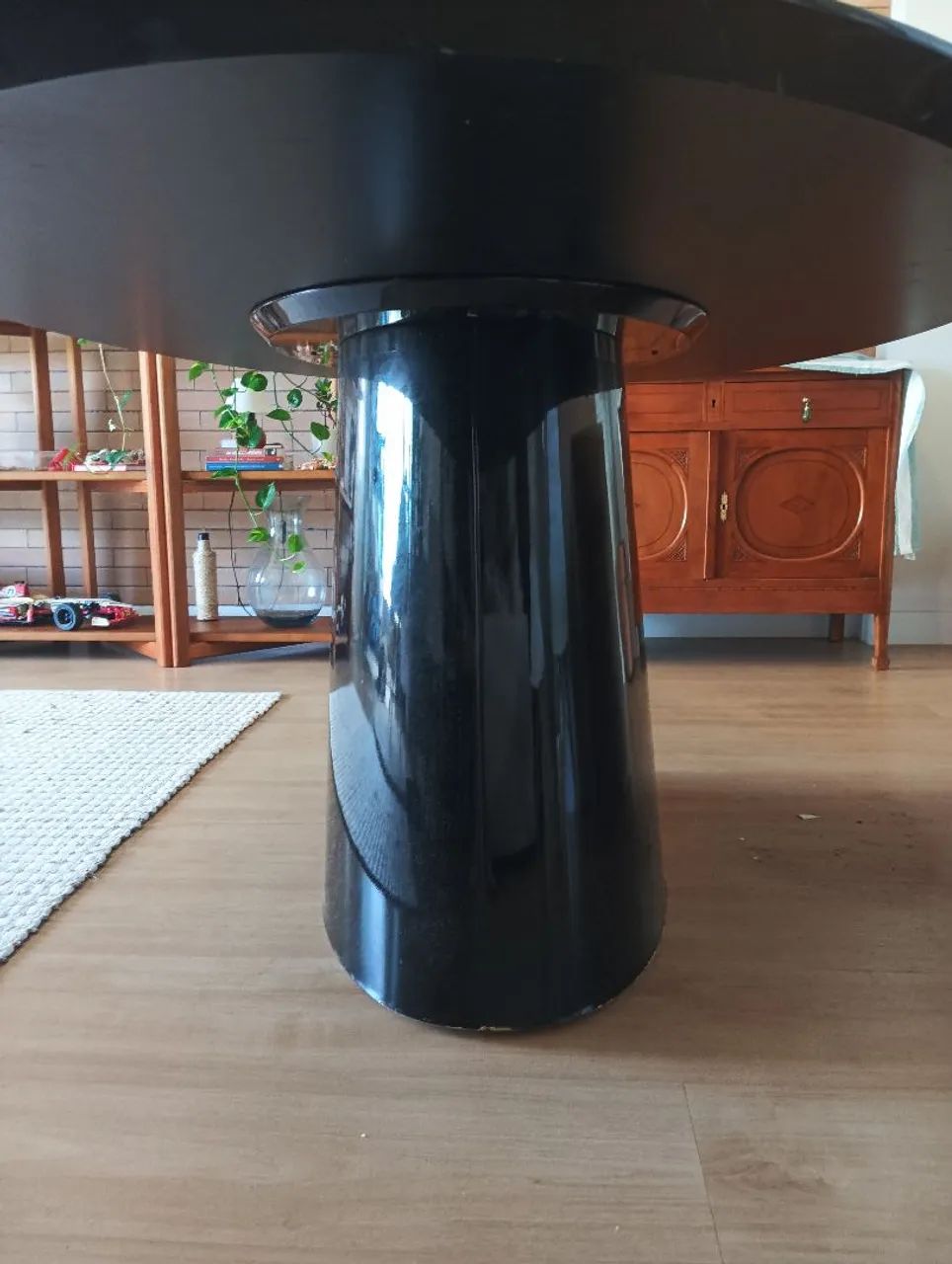 Mesa de Jantar Cone Oval Laca Preta - Foto 3