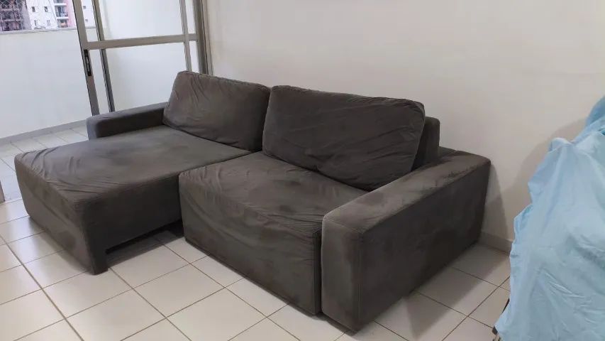 Sofá Retrátil 2,50m Suede Alta Qualidade - Foto 2