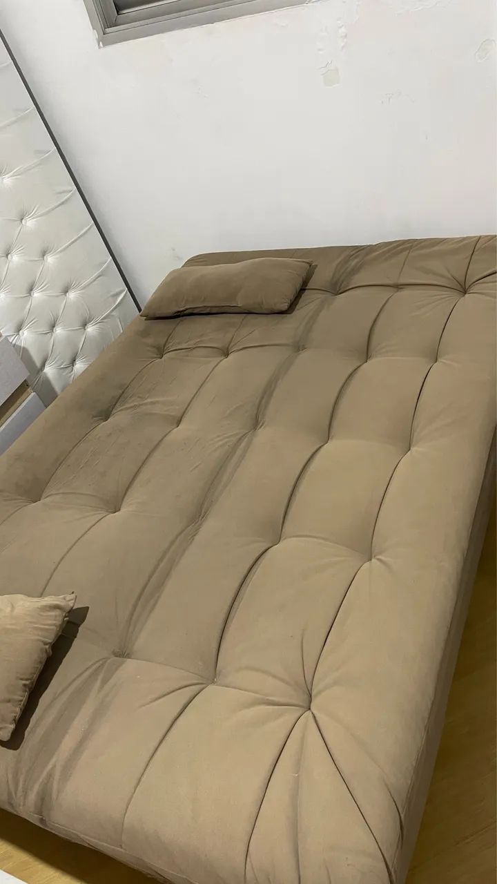 Sofá-cama 3 lugares marrom  - Foto 2