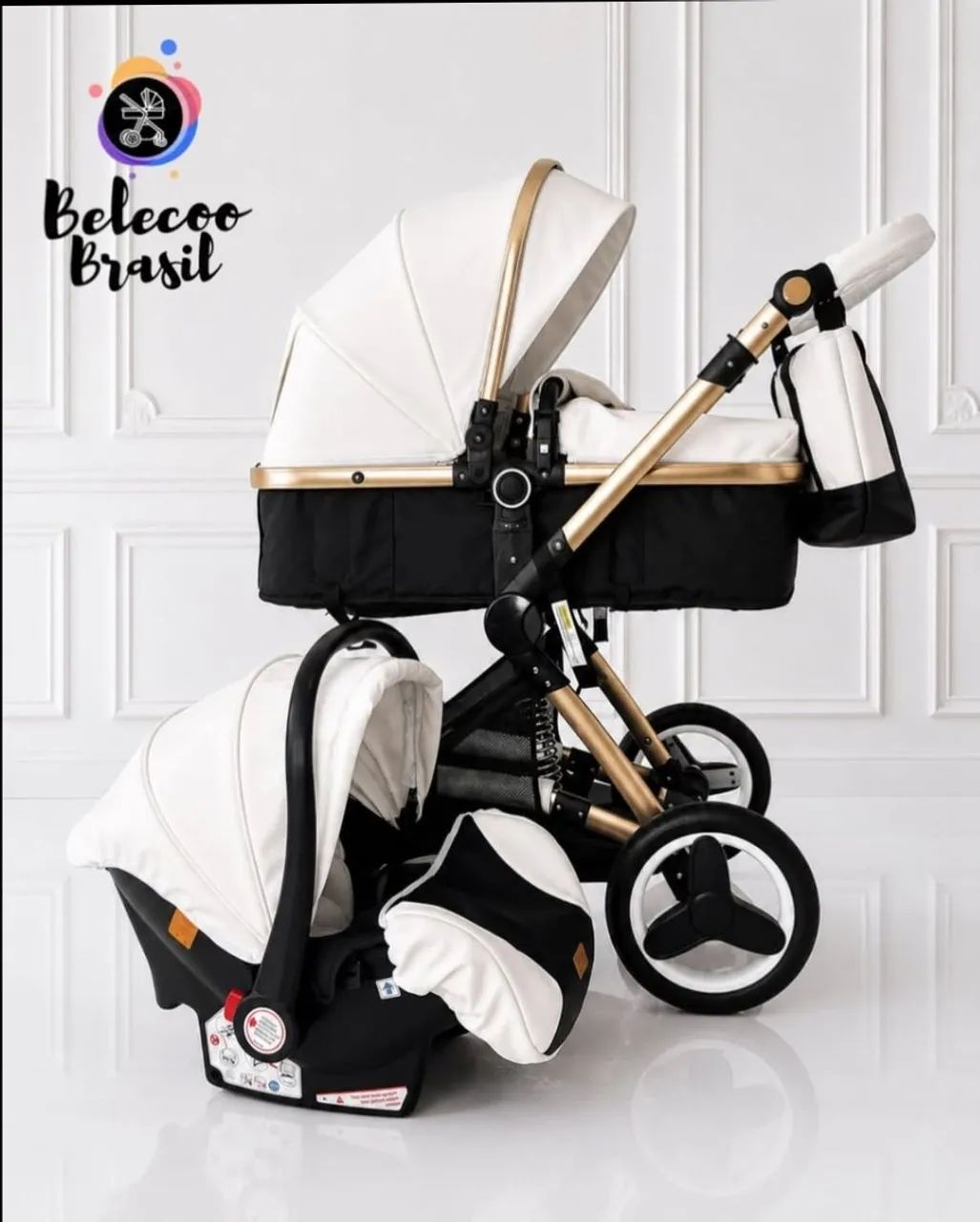 Carrinho de Bebê Belecoo Luxury 3 em 1