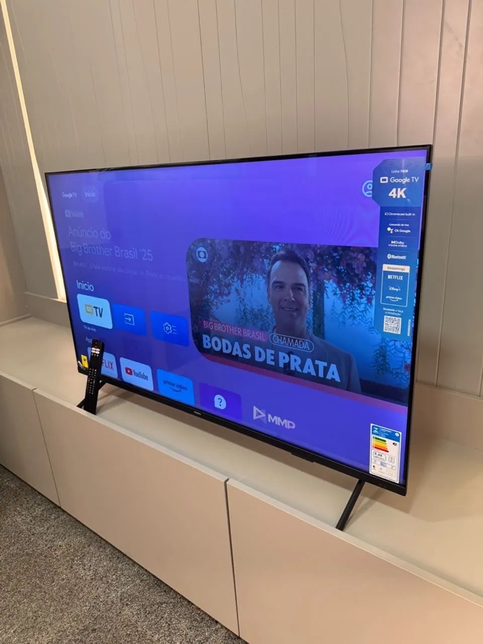 (PEGO TV MENOR) TV SMART 50 Polegadas Google TV 4K  - Foto 5