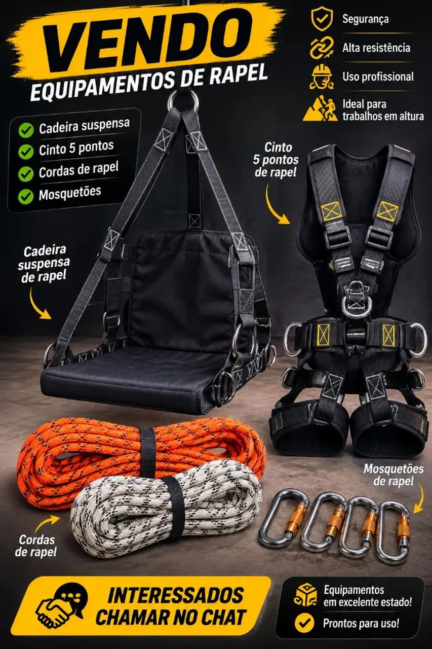 Vendo equipamentos para rapel novo 