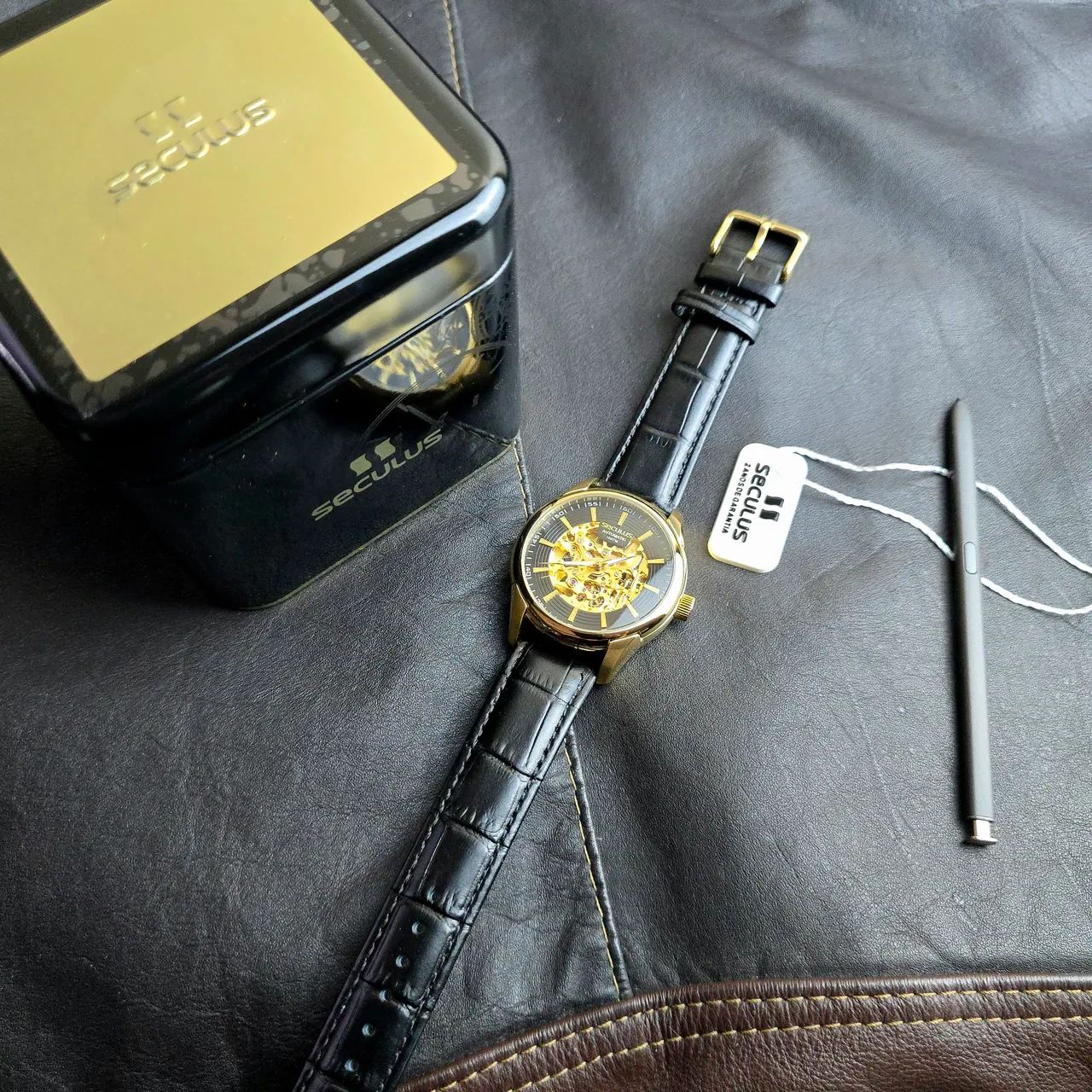Relógio Seculus Automatic 40mm dourado  - Foto 2