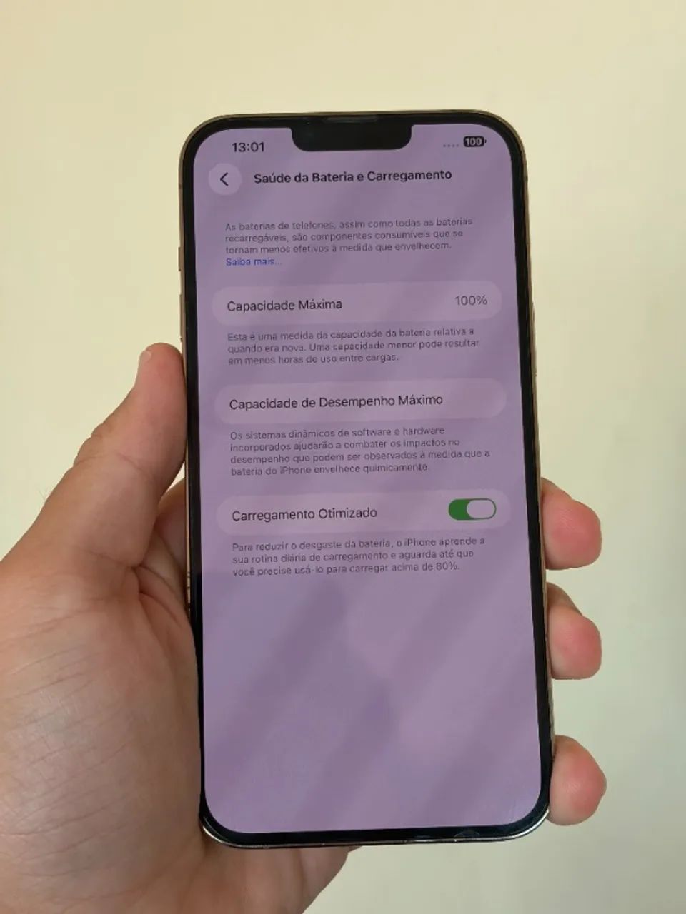 iPhone 13 Pro Max 128GB Dourado - Bateria 100% - Funcionando Perfeitamente - Cartao 18x - Foto 2