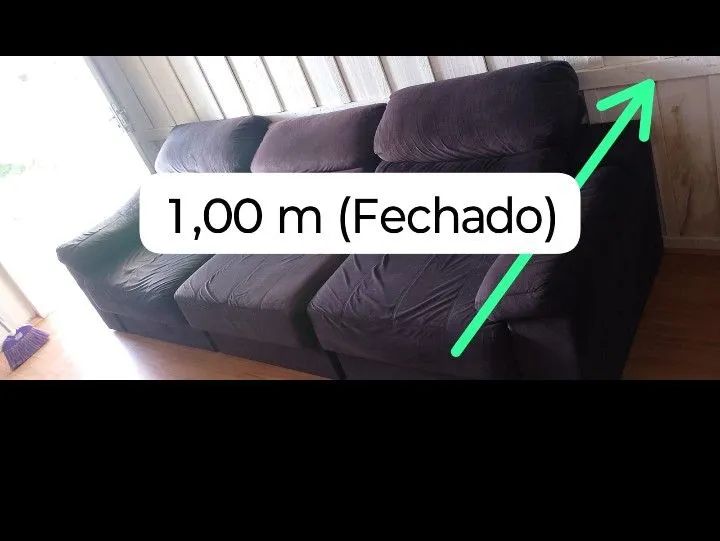 Sofá Retrátil e Reclinável na cor Preta - Foto 2
