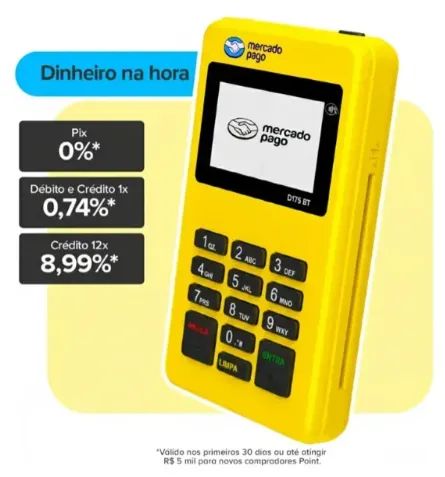 Maquininha De Cartão Mercado Pago Point Mini Nfc 2 Bluetooth