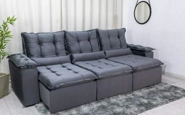 SOFÁ RETRÁTIL E RECLINÁVEL 3 MÓDULOS 270 CM - Foto 5
