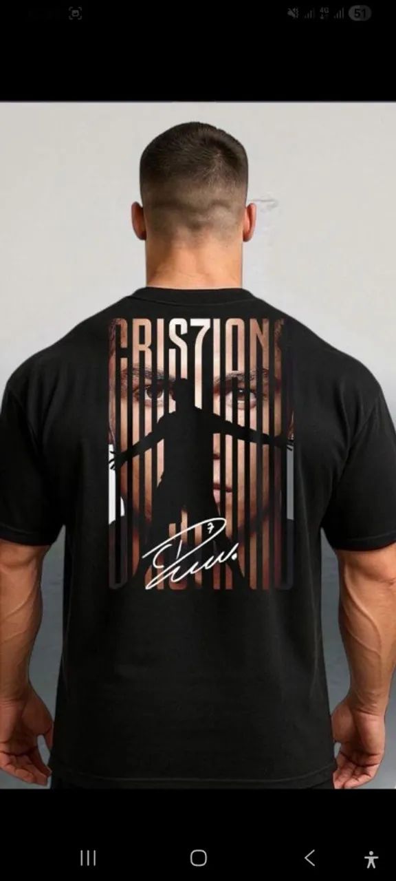 Camisetas Oversized com estampa do Cr7 - Foto 3