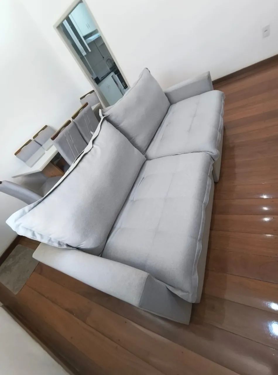 SOFÁ DE LINHO CINZA 2.30m - Foto 4