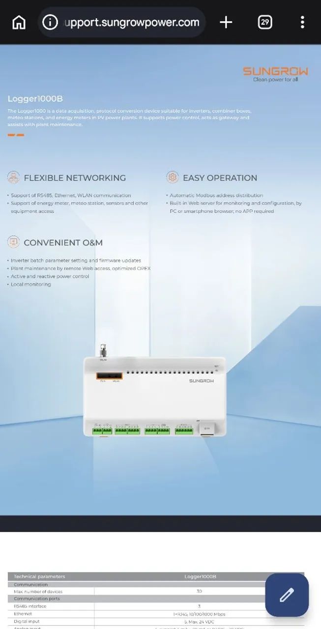 Data Logger 1000/B Sungrow Solar Grid Zero lacrado  - Foto 2