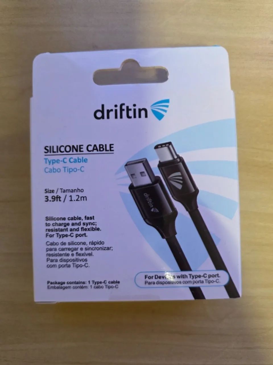 Cabo Tipo-c Driftin Azul Silicone 1.2m - Foto 2