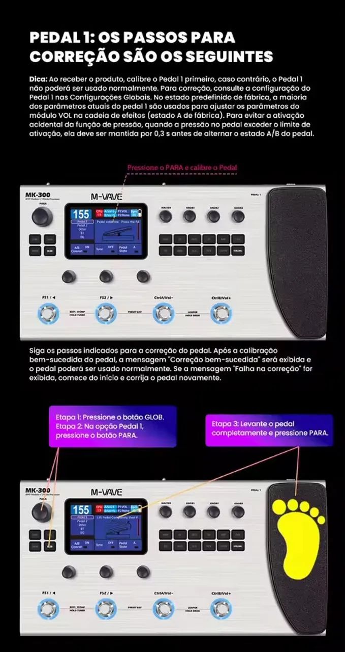 Pedaleira MK-300 M Vave Nova - Instrumentos musicais - Águas