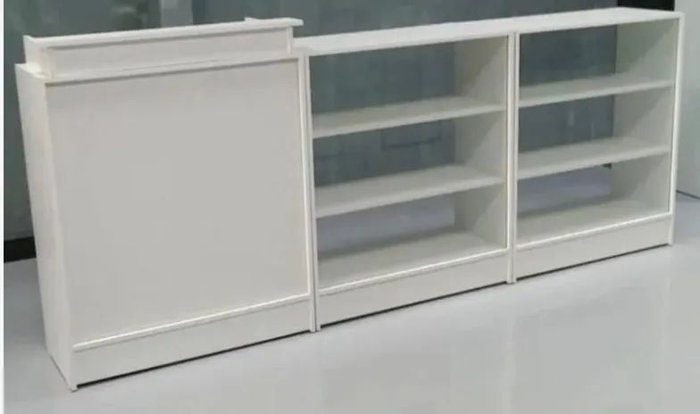 BALCÃO CAIXA + BALCÕES VITRINE MDF 