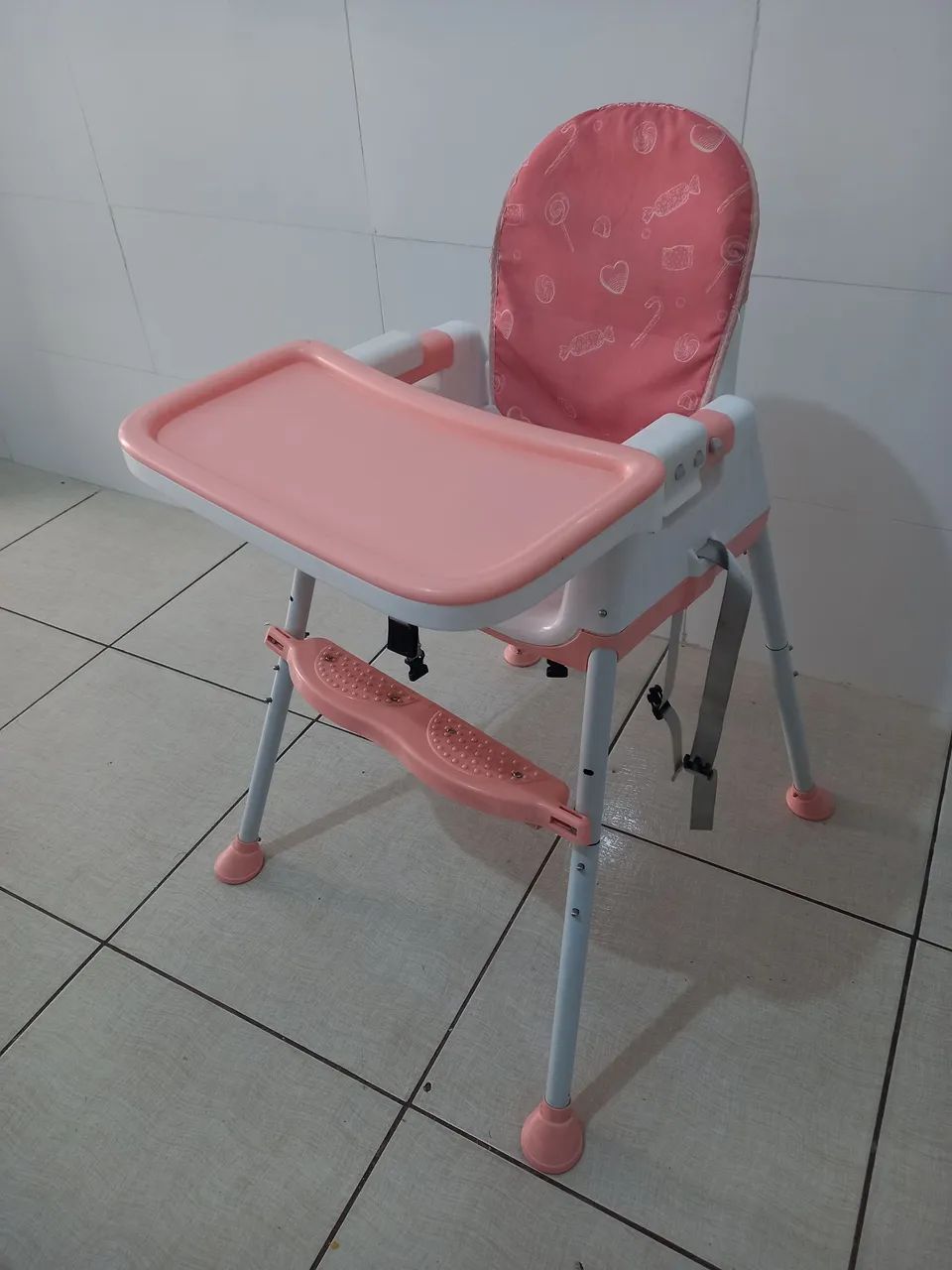 Cadeira de alimentação bebê rosa menina  - Foto 2