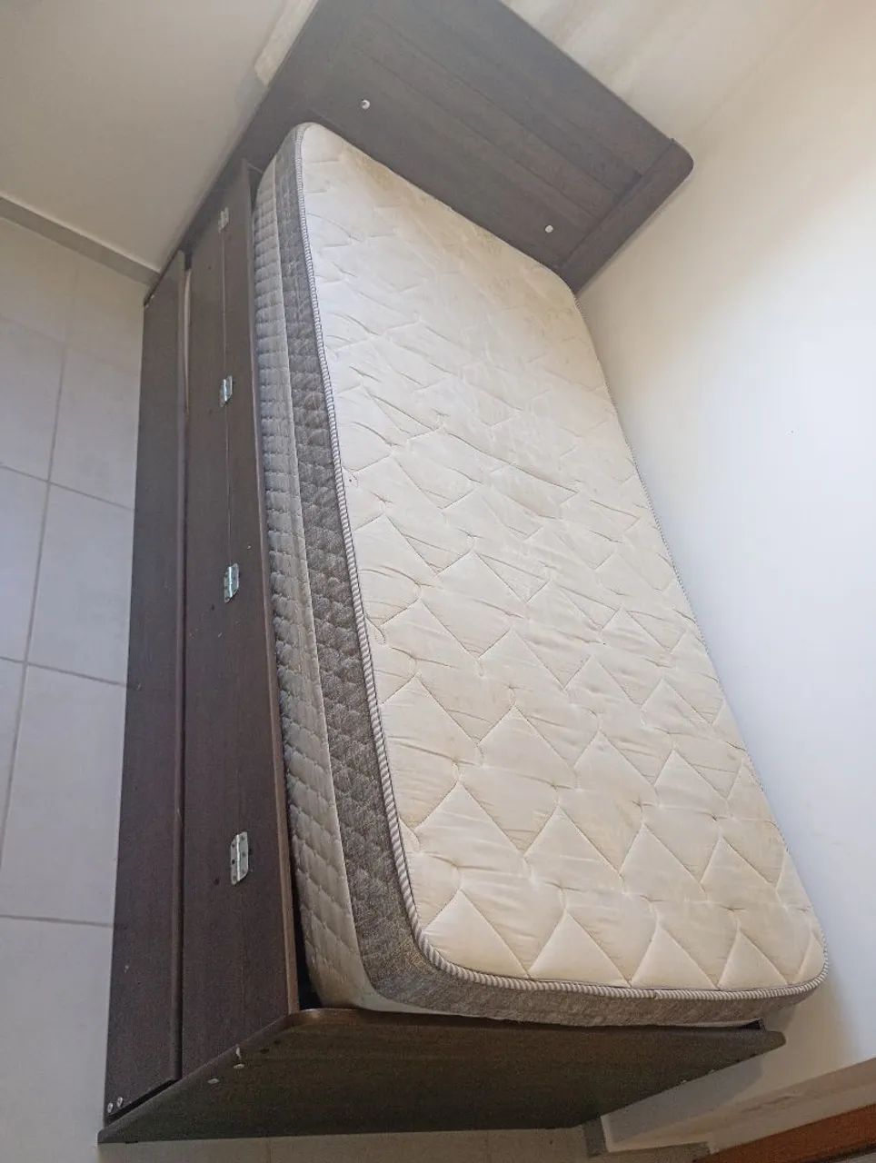 Cama Solteiro com Auxiliar e Baú com 2 Colchões 