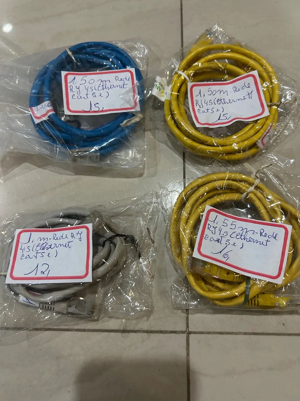 LOTE C/ 4 CABOS DE REDE RJ45 CAT5e - Foto 2