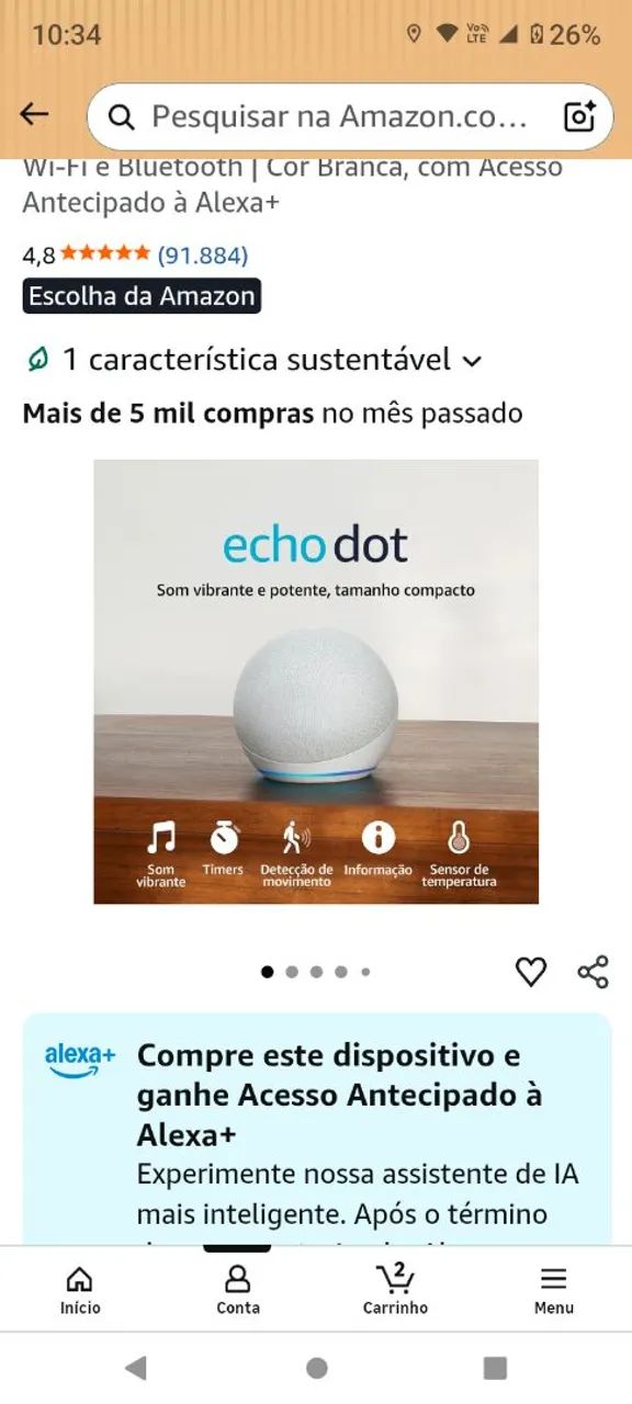 Echo dot 4 geração (ORIGINAL)  - Foto 5