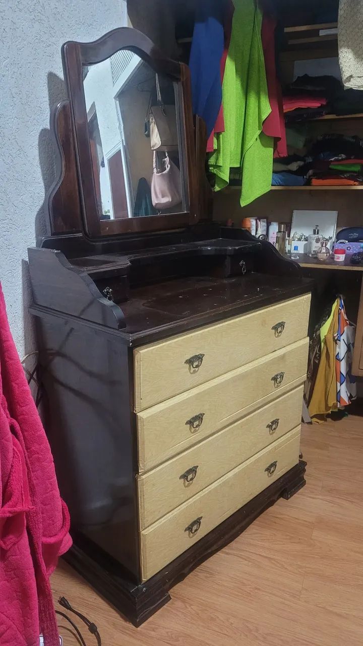 Comoda penteadeira com espelho modelo retro