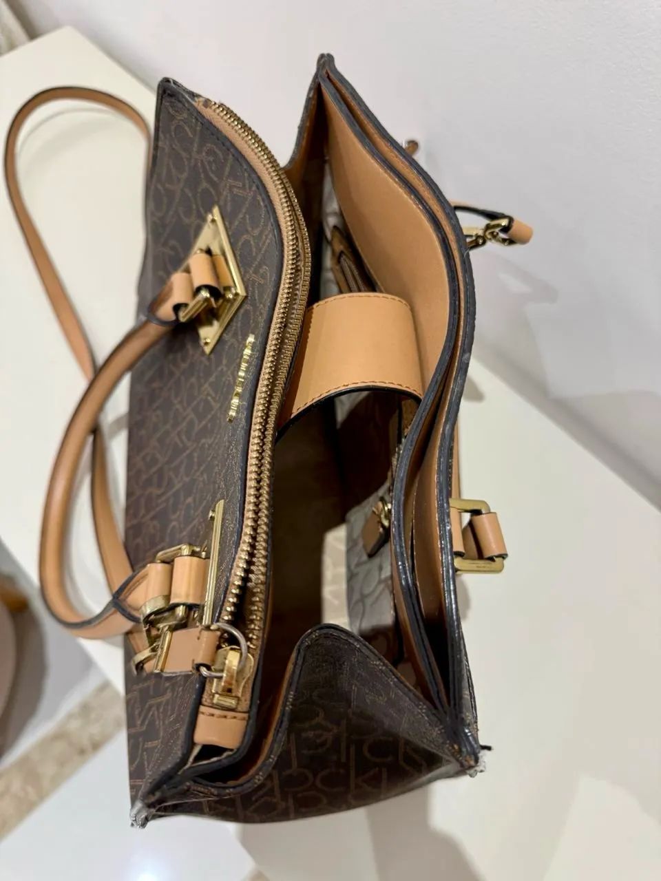 Bolsa Calvin Klein Grande Marrom  - Foto 3