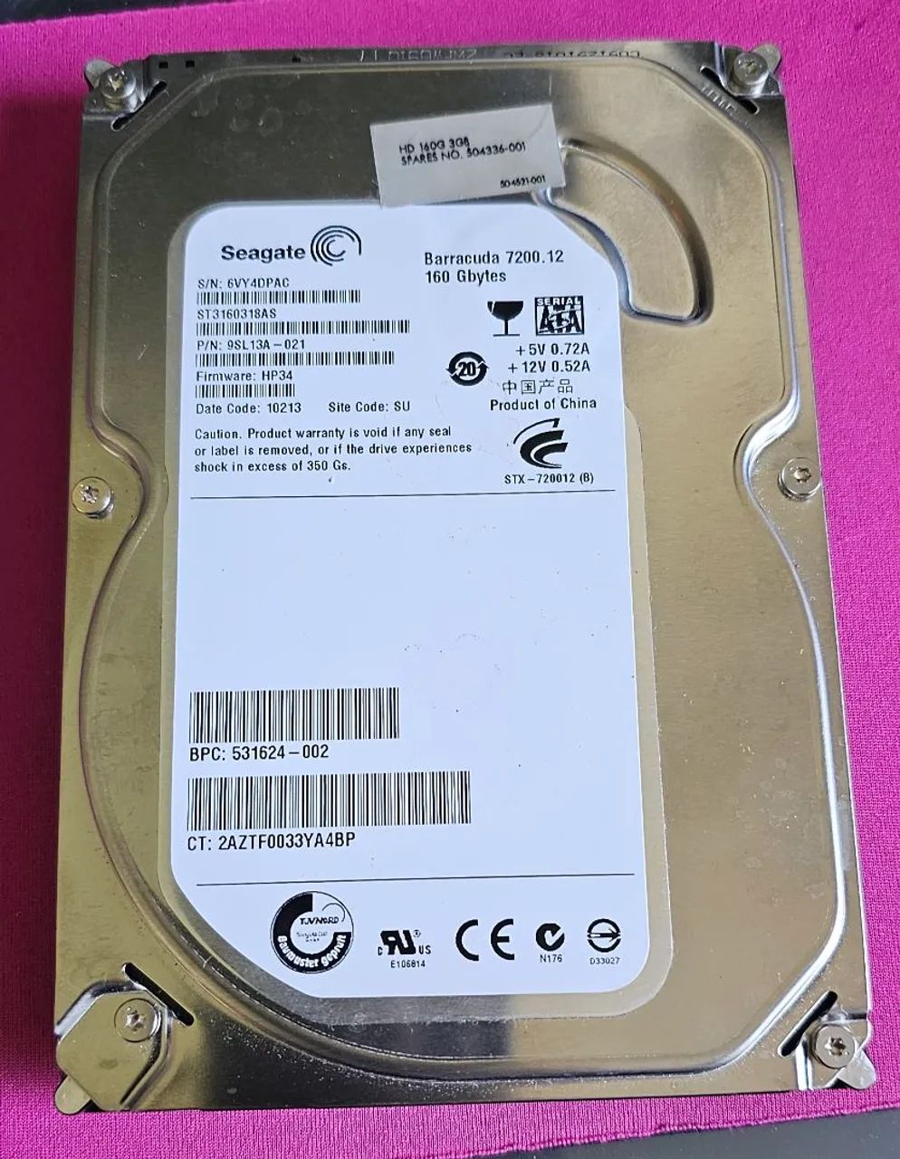 HD seagate 160Gb - Armazenamento - Monte Castelo, Campo Grande